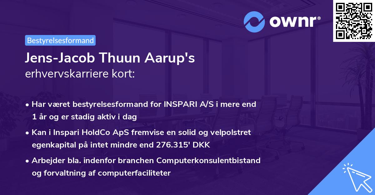 Jens-Jacob Thuun Aarup's erhvervskarriere kort