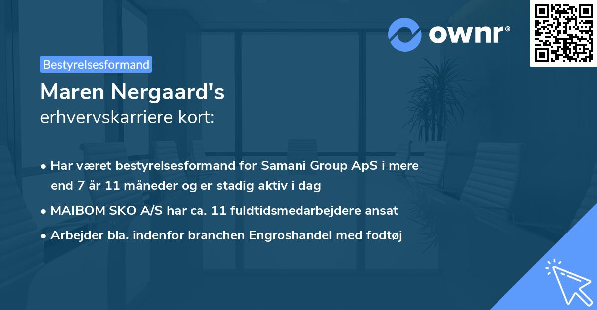 Maren Nergaard's erhvervskarriere kort