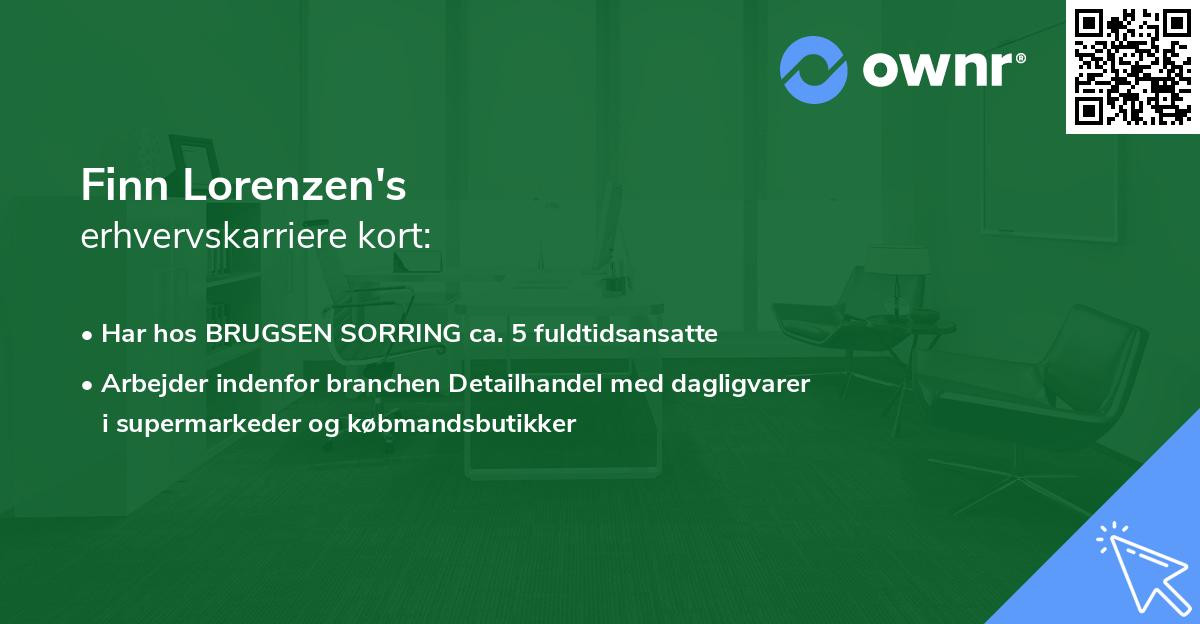 Finn Lorenzen's erhvervskarriere kort