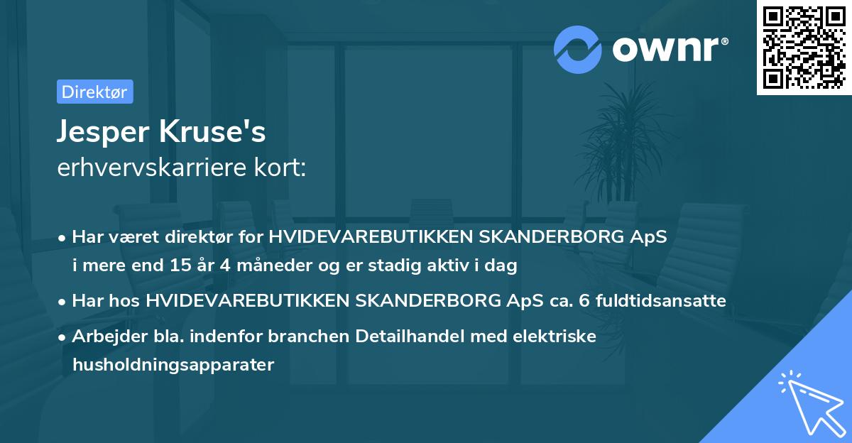 Jesper Kruse's erhvervskarriere kort