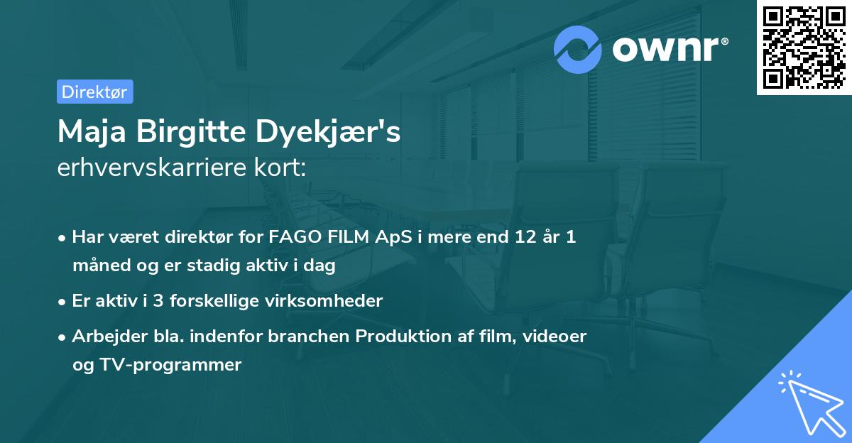 Maja Birgitte Dyekjær's erhvervskarriere kort