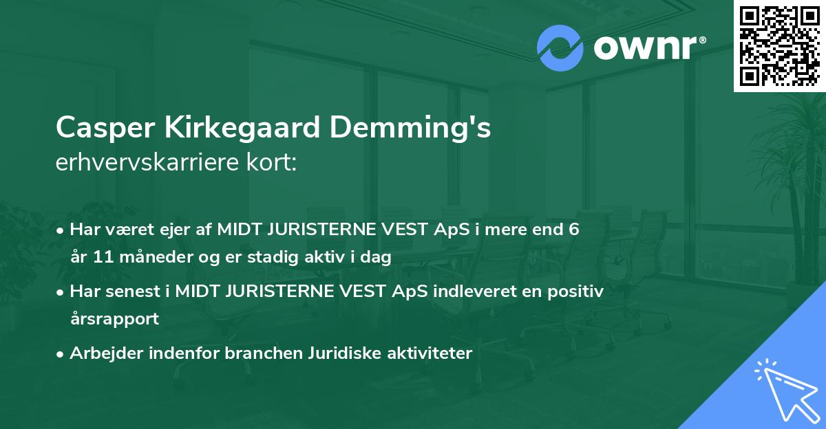 Casper Kirkegaard Demming's erhvervskarriere kort