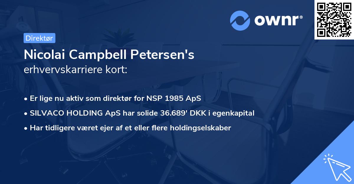 Nicolai Campbell Petersen's erhvervskarriere kort