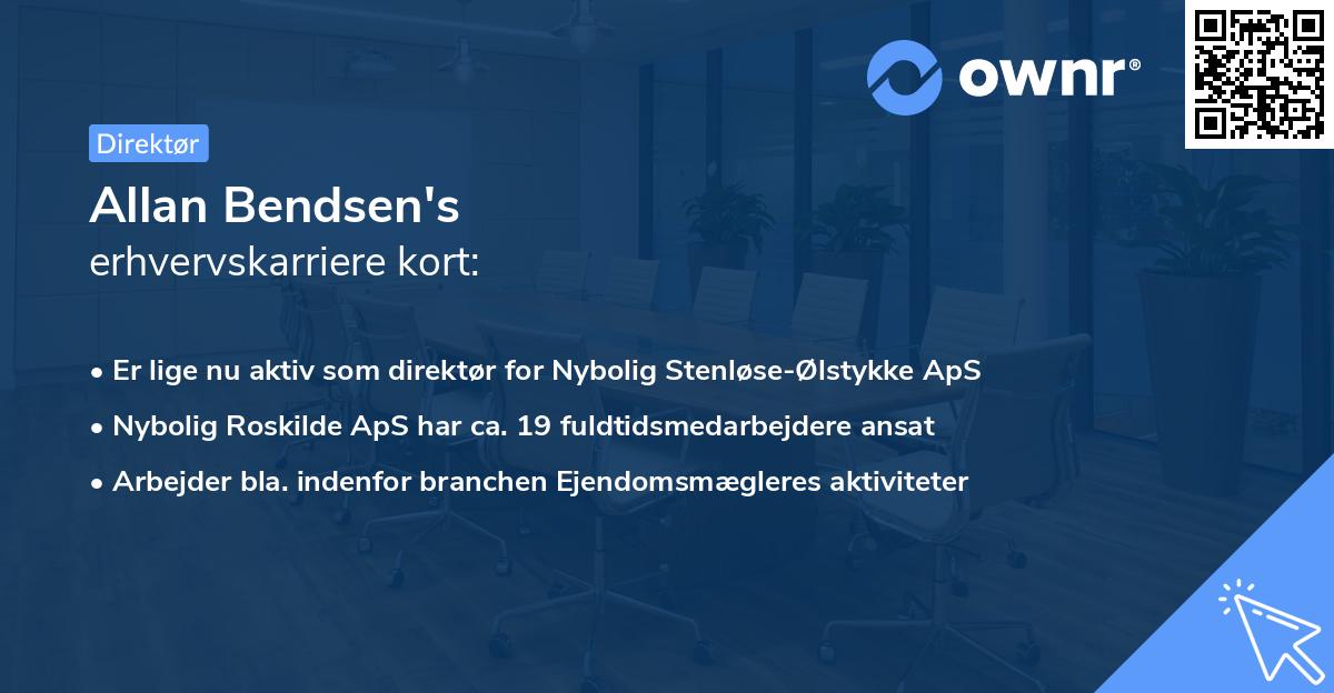 Allan Bendsen's erhvervskarriere kort