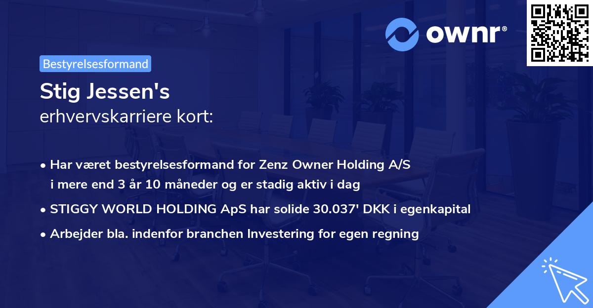 Stig Jessen's erhvervskarriere kort