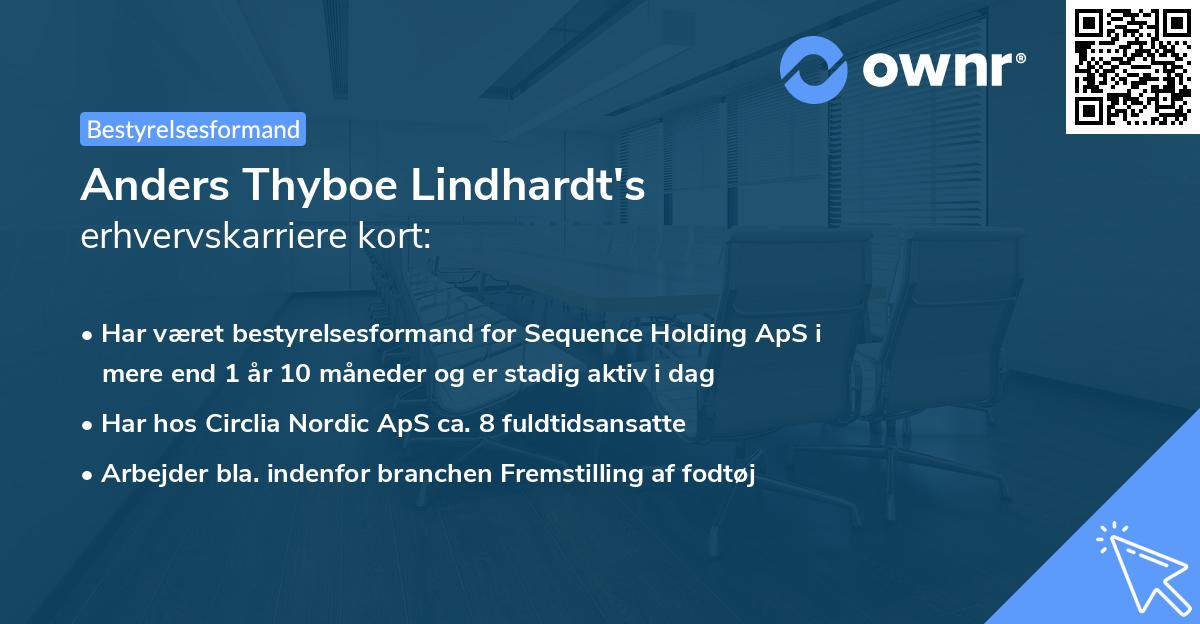 Anders Thyboe Lindhardt's erhvervskarriere kort