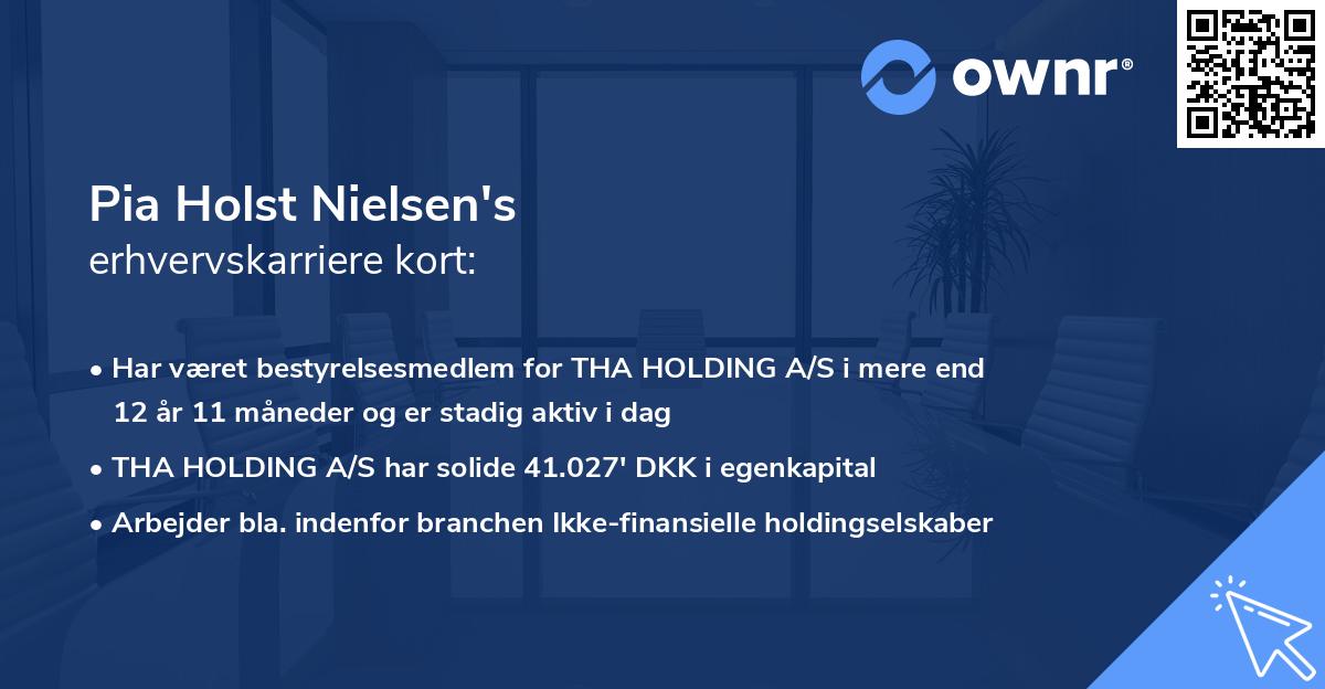Pia Holst Nielsen's erhvervskarriere kort
