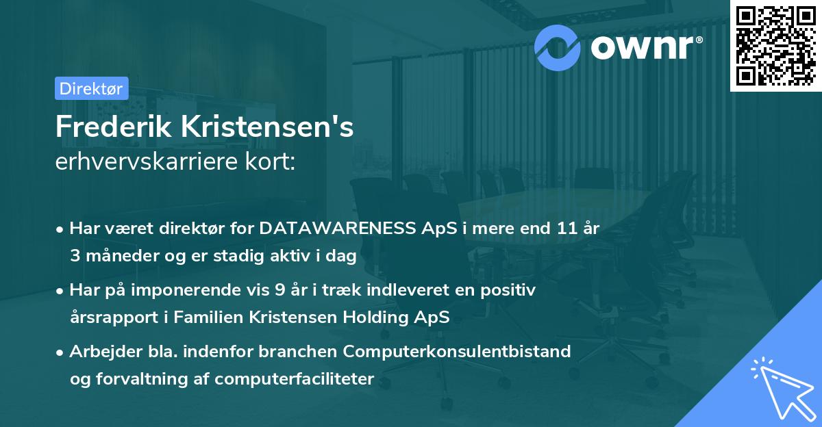 Frederik Kristensen's erhvervskarriere kort