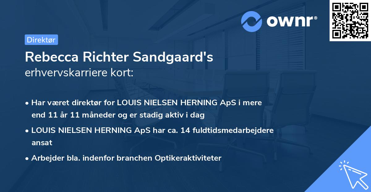 Rebecca Richter Sandgaard's erhvervskarriere kort