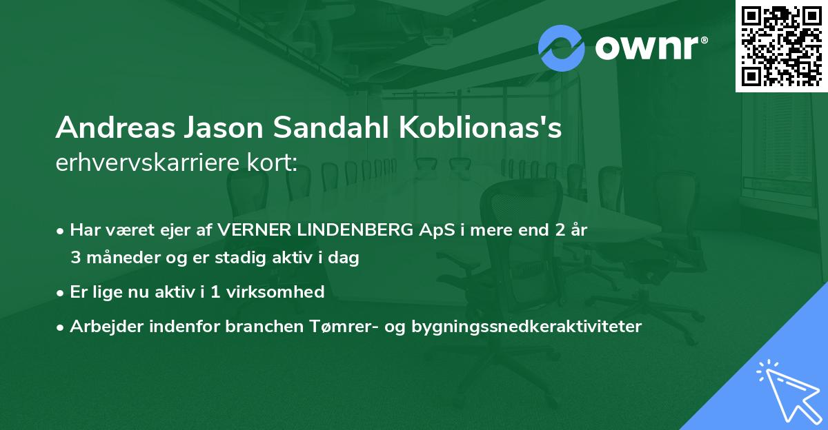 Andreas Jason Sandahl Koblionas's erhvervskarriere kort