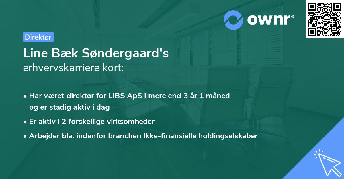 Line Bæk Søndergaard's erhvervskarriere kort