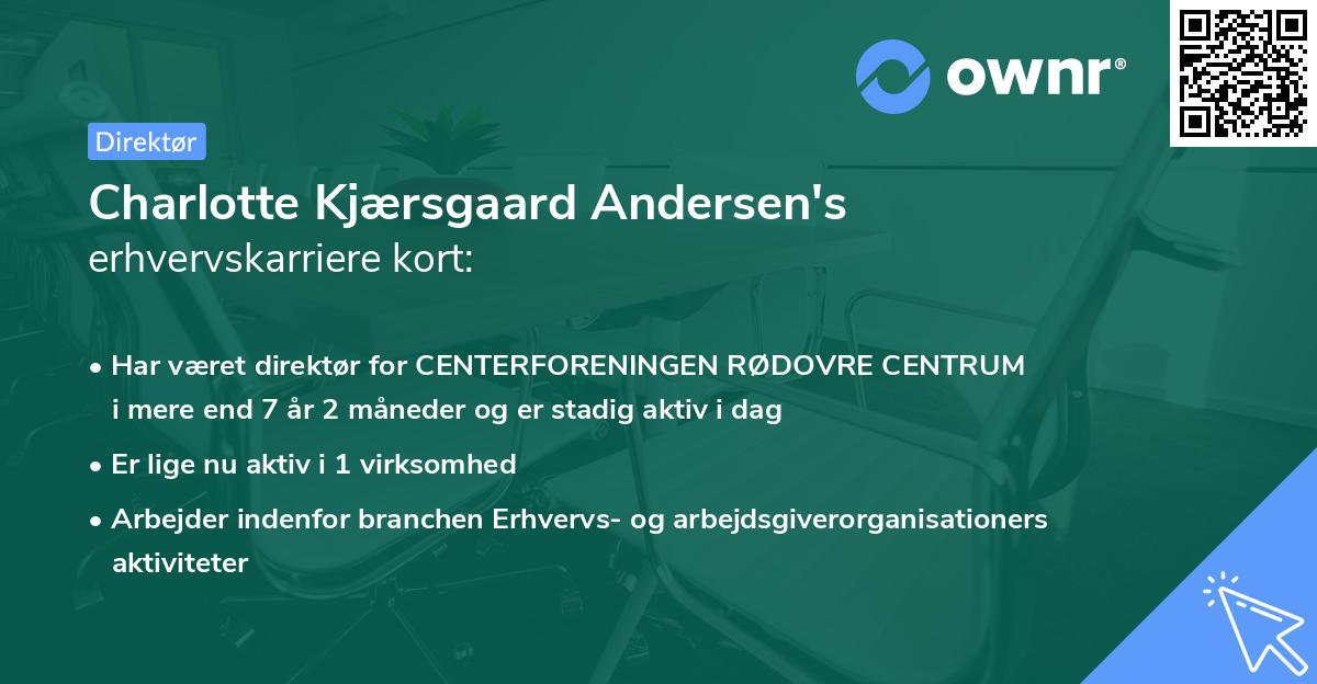 Charlotte Kjærsgaard Andersen's erhvervskarriere kort