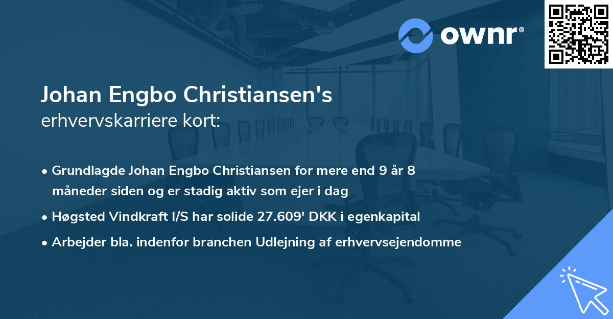 Johan Engbo Christiansen's erhvervskarriere kort