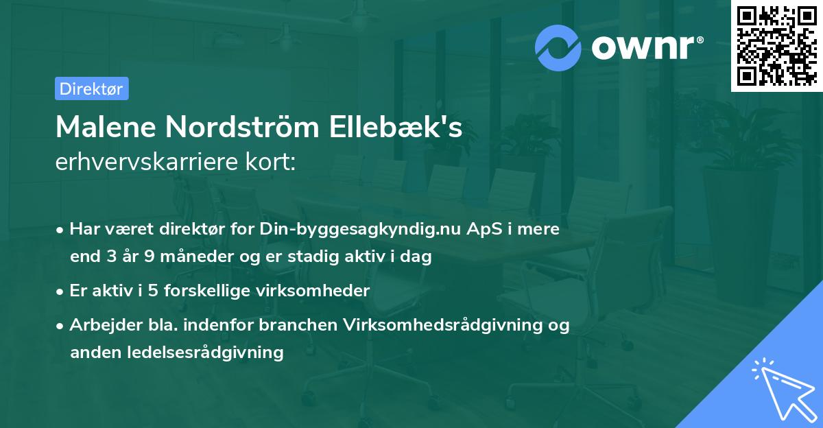 Malene Nordström Ellebæk's erhvervskarriere kort