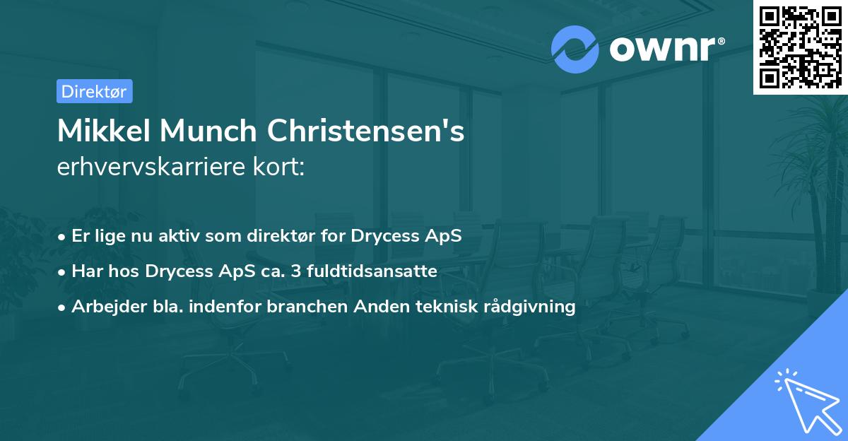 Mikkel Munch Christensen's erhvervskarriere kort