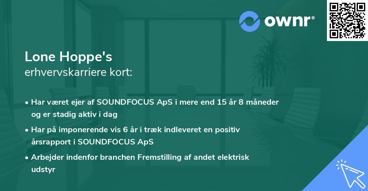 Lone Hoppe's erhvervskarriere kort