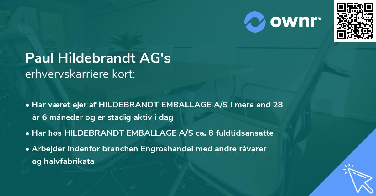 Paul Hildebrandt AG's erhvervskarriere kort