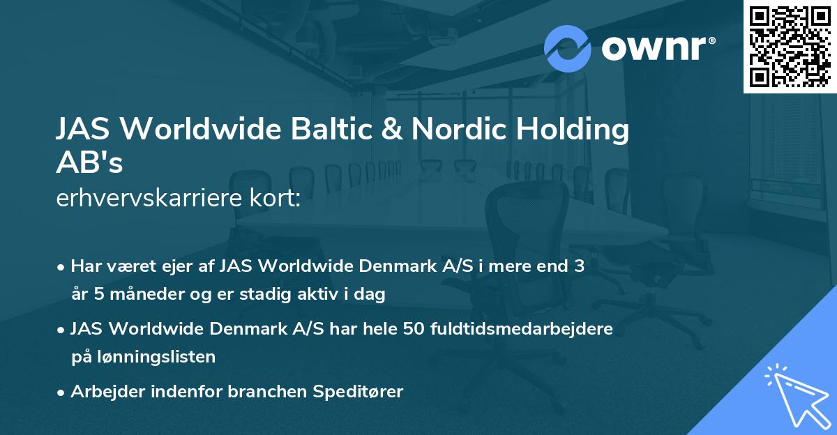 JAS Worldwide Baltic & Nordic Holding AB's erhvervskarriere kort