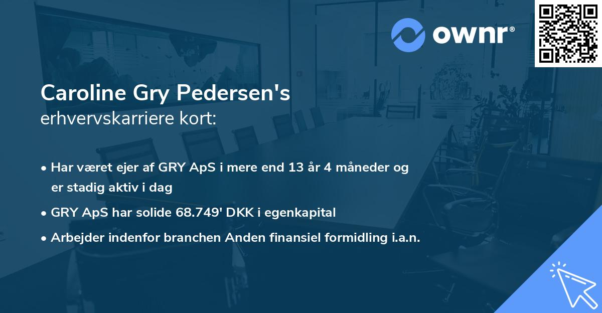Caroline Gry Pedersen's erhvervskarriere kort