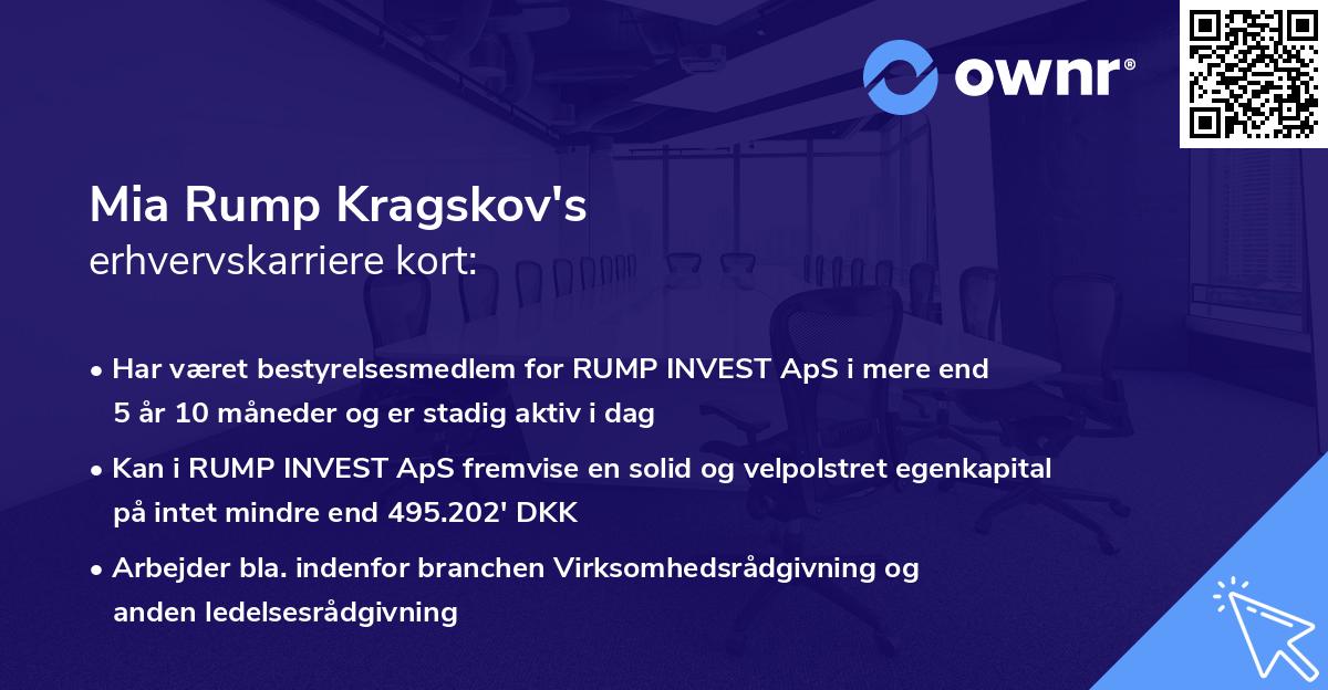 Mia Rump Kragskov's erhvervskarriere kort