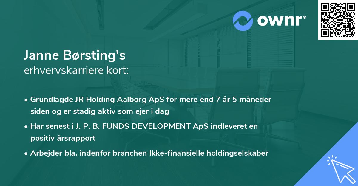 Janne Børsting's erhvervskarriere kort