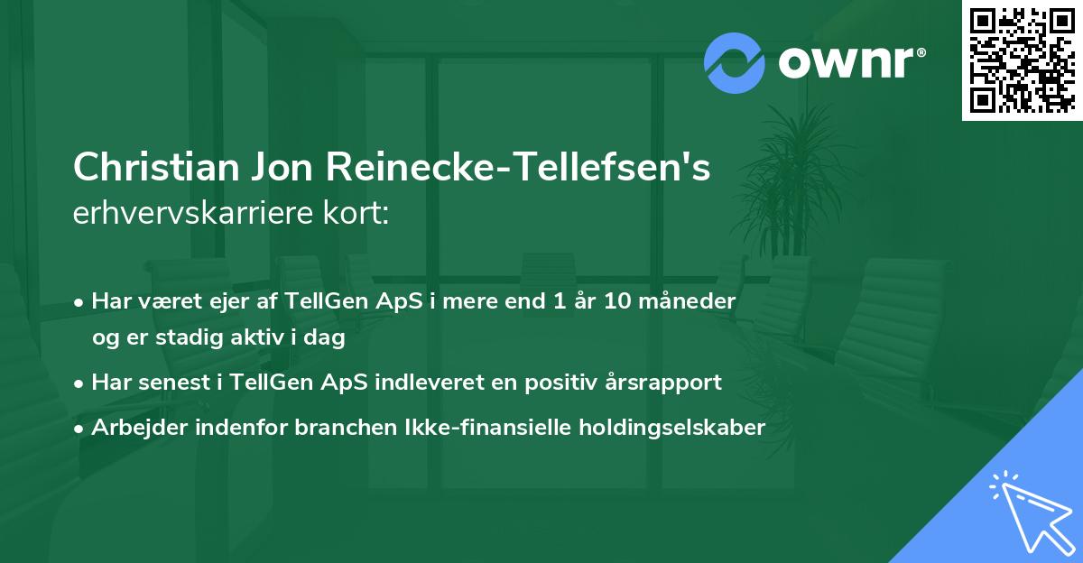 Christian Jon Reinecke-Tellefsen's erhvervskarriere kort
