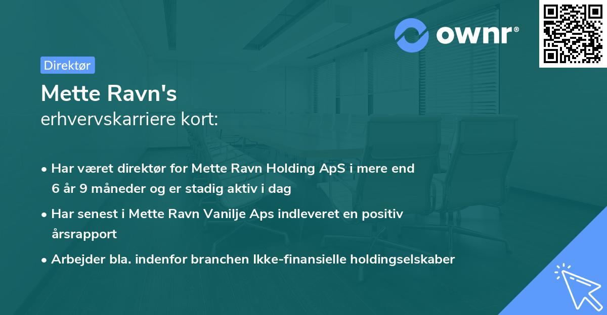Mette Ravn's erhvervskarriere kort