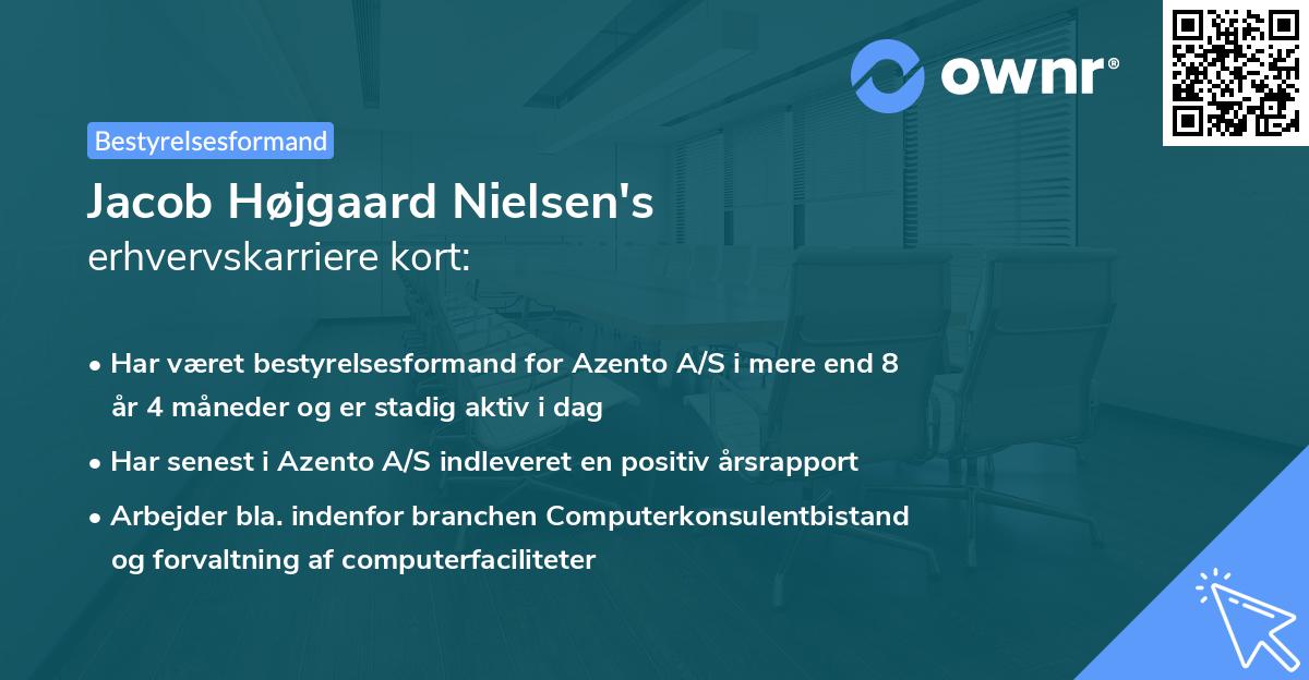 Jacob Højgaard Nielsen's erhvervskarriere kort