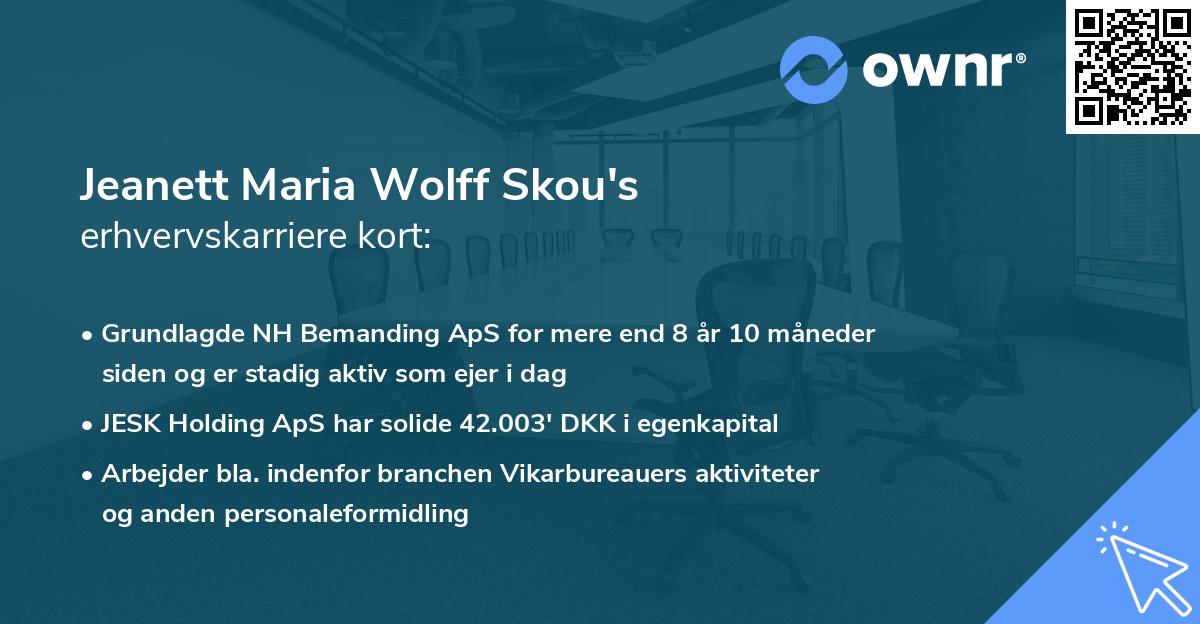 Jeanett Maria Wolff Skou's erhvervskarriere kort