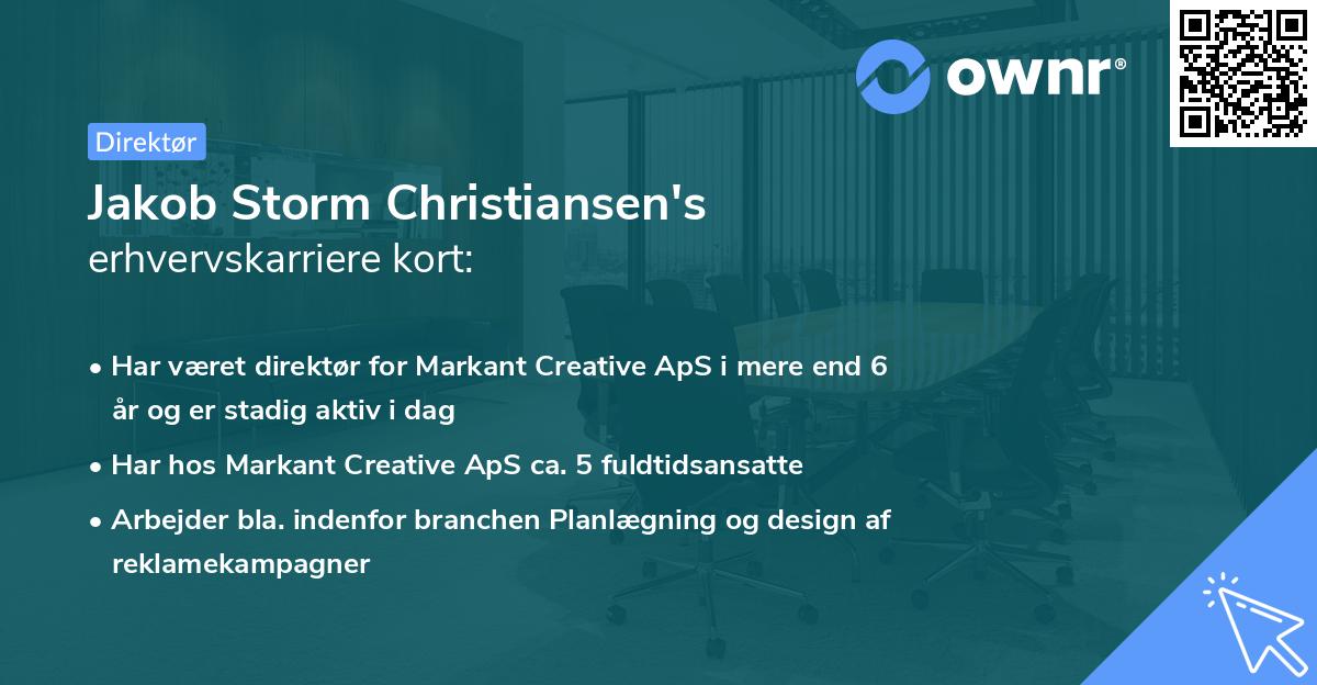 Jakob Storm Christiansen's erhvervskarriere kort