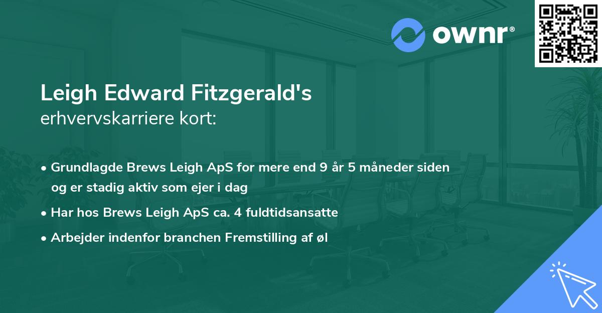 Leigh Edward Fitzgerald's erhvervskarriere kort