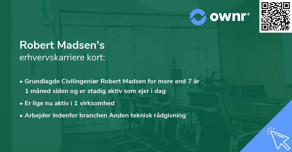 Robert Madsen's erhvervskarriere kort