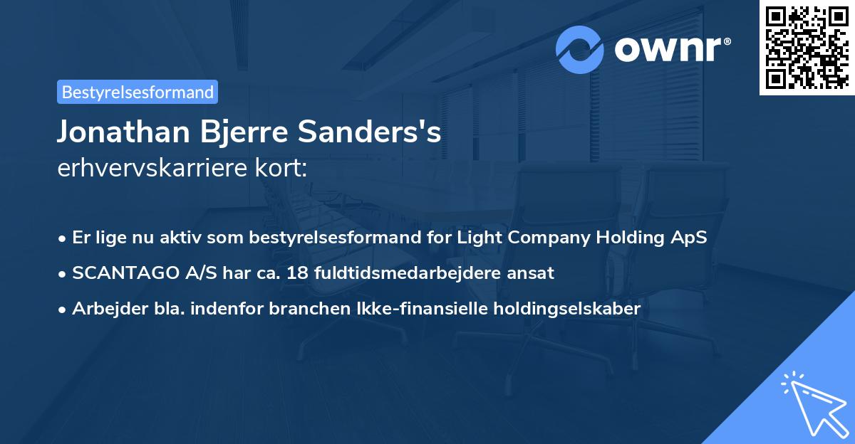 Jonathan Bjerre Sanders's erhvervskarriere kort