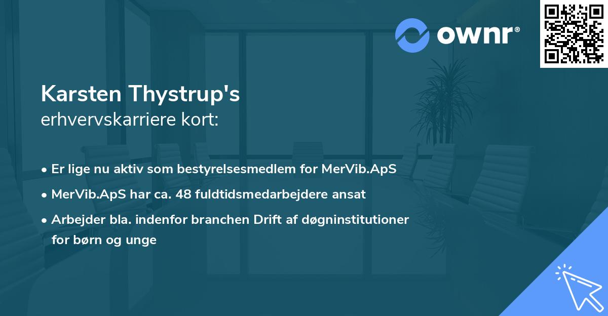 Karsten Thystrup's erhvervskarriere kort