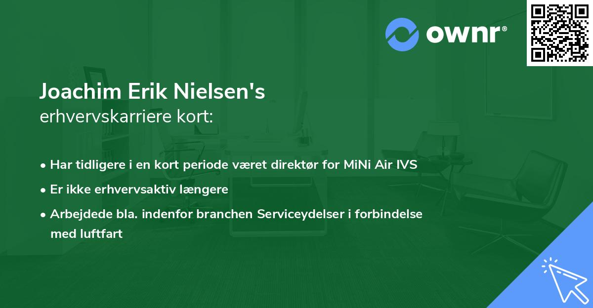 Joachim Erik Nielsen's erhvervskarriere kort