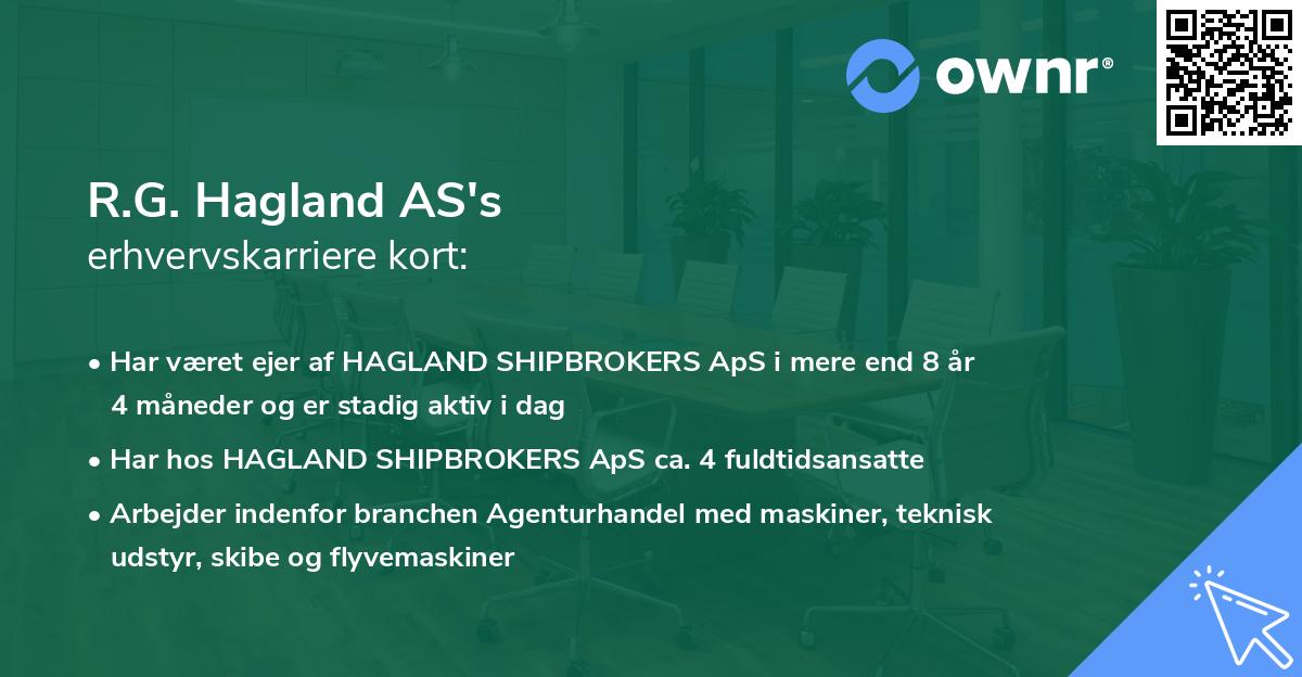 R.G. Hagland AS's erhvervskarriere kort