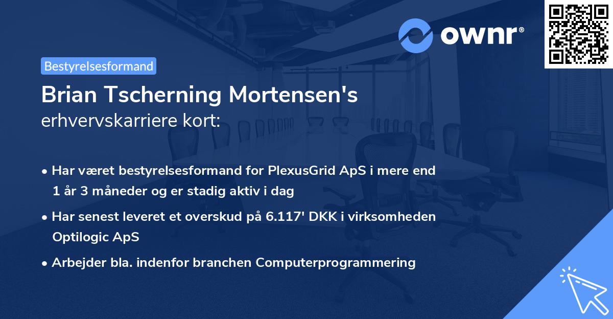 Brian Tscherning Mortensen's erhvervskarriere kort