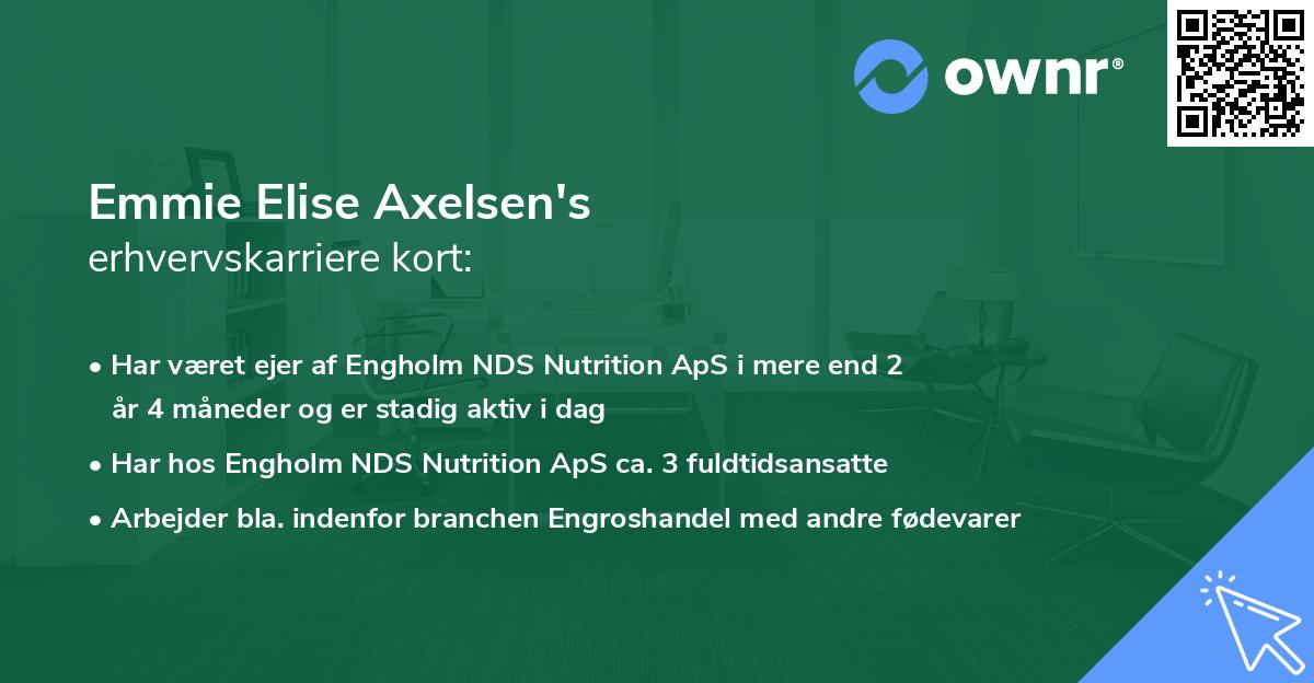 Emmie Elise Axelsen's erhvervskarriere kort