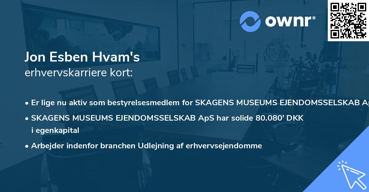 Jon Esben Hvam's erhvervskarriere kort