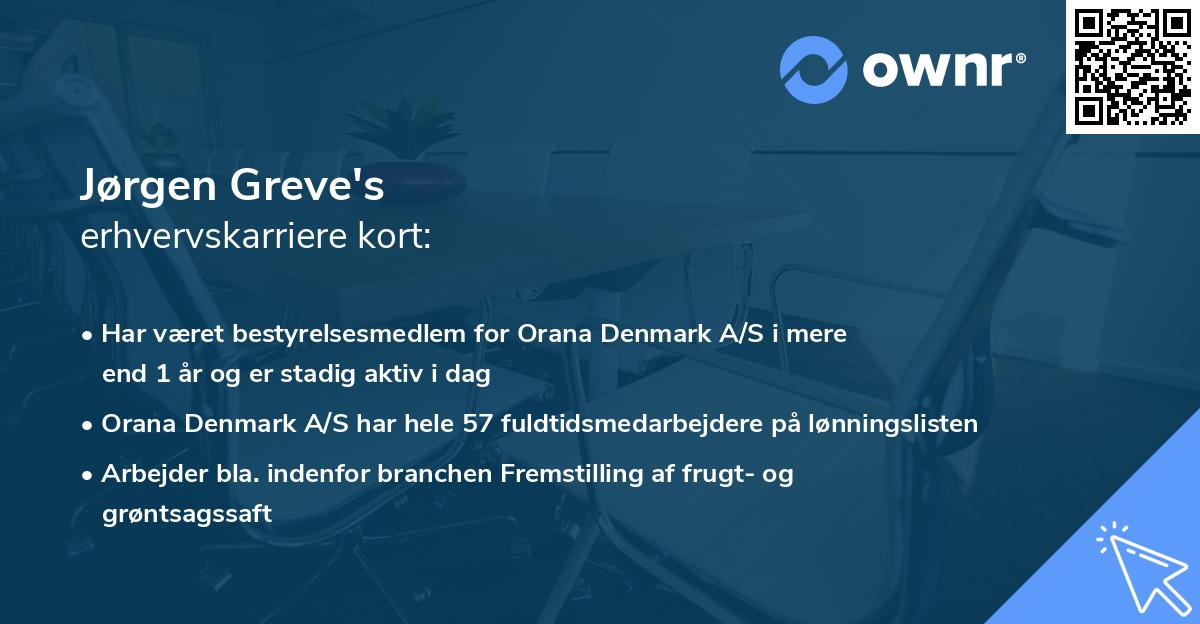 Jørgen Greve's erhvervskarriere kort