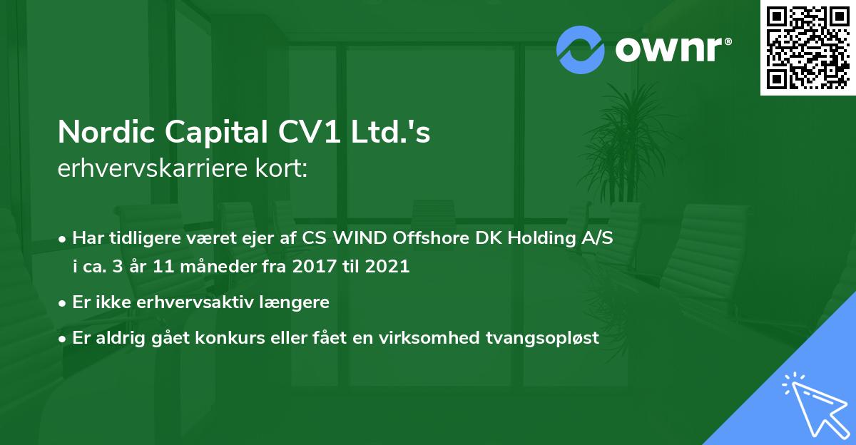 Nordic Capital CV1 Ltd.'s erhvervskarriere kort