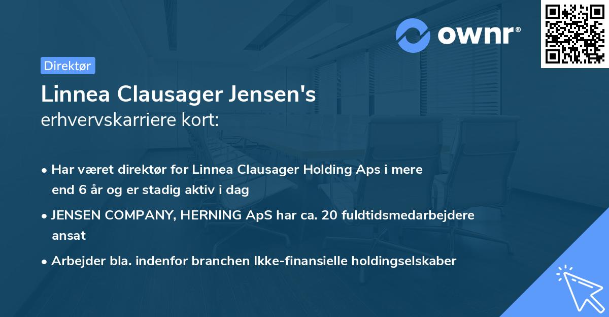 Linnea Clausager Jensen's erhvervskarriere kort