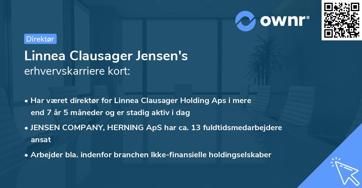 Linnea Clausager Jensen's erhvervskarriere kort
