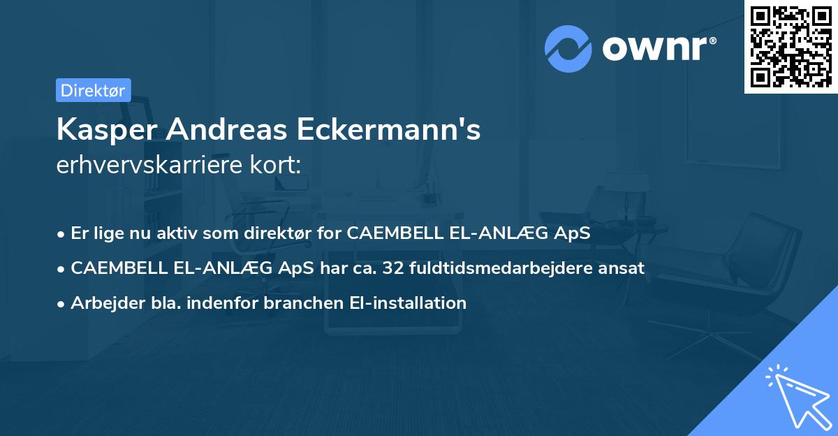 Kasper Andreas Eckermann's erhvervskarriere kort