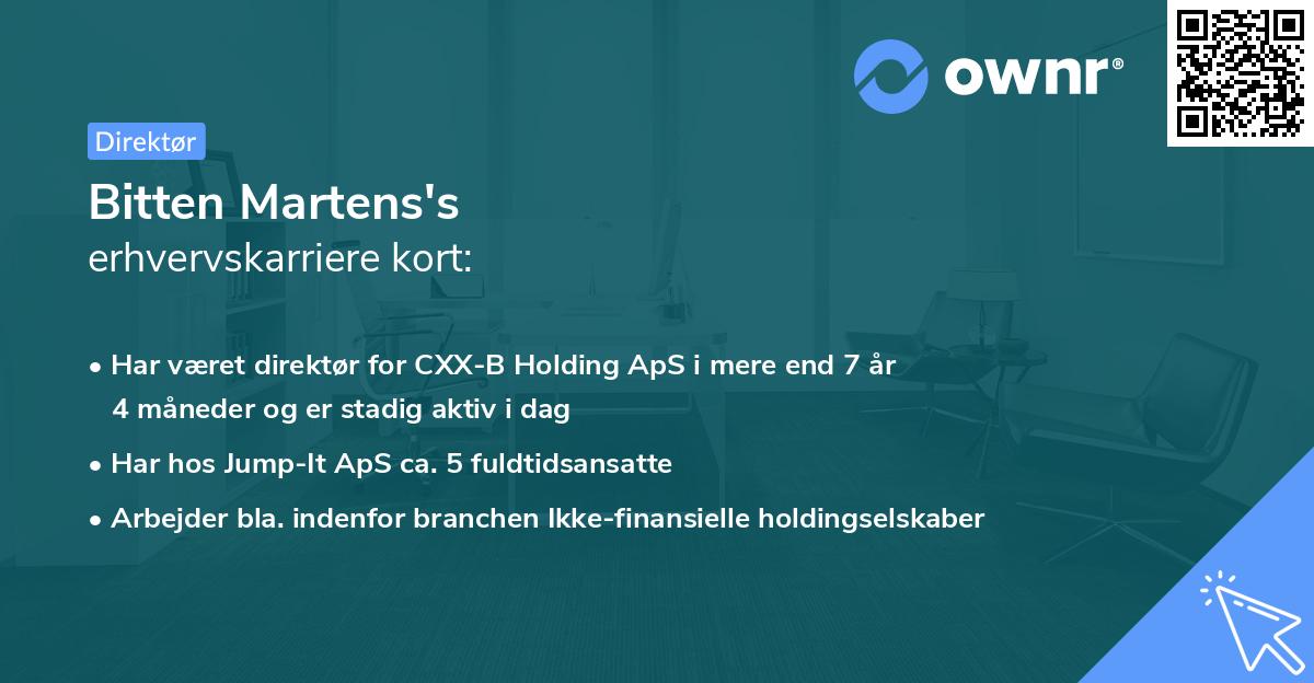 Bitten Martens's erhvervskarriere kort