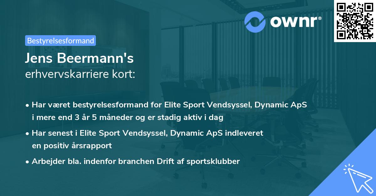 Jens Beermann's erhvervskarriere kort