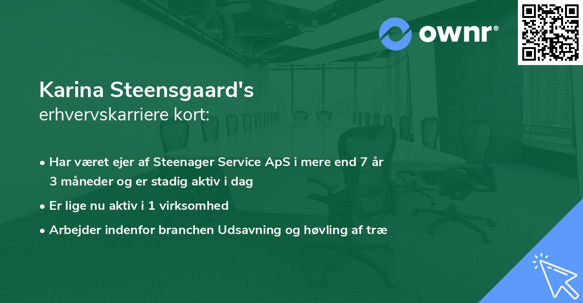 Karina Steensgaard's erhvervskarriere kort
