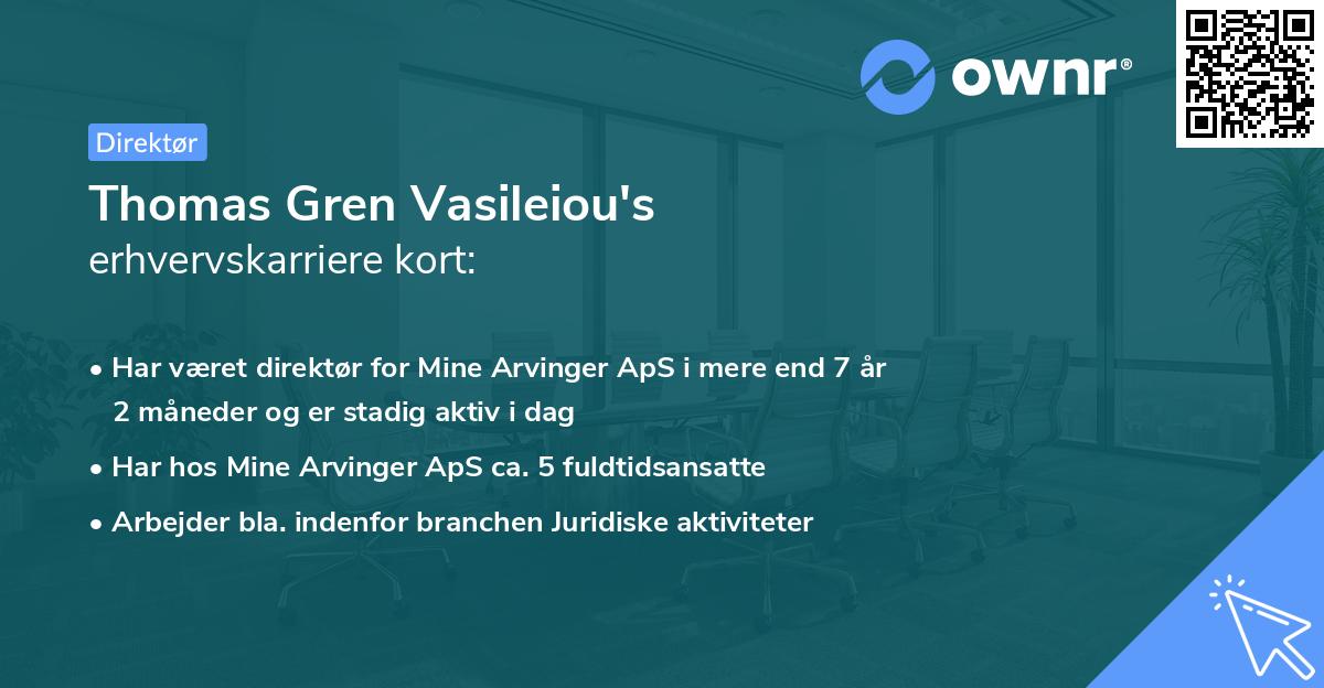Thomas Gren Vasileiou's erhvervskarriere kort