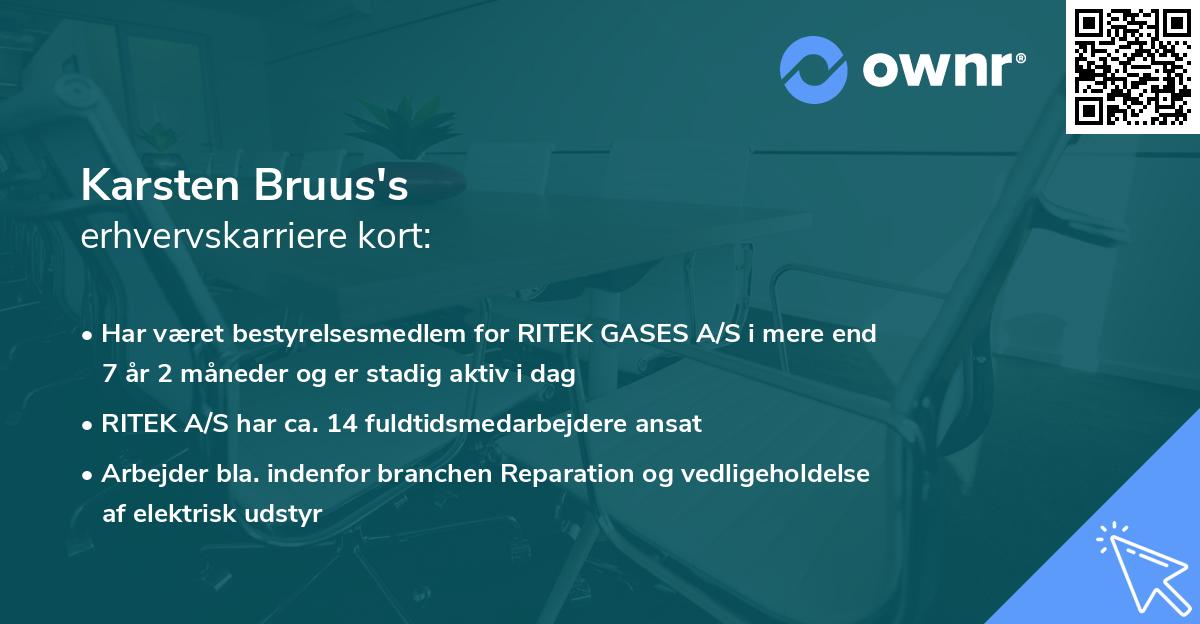Karsten Bruus's erhvervskarriere kort