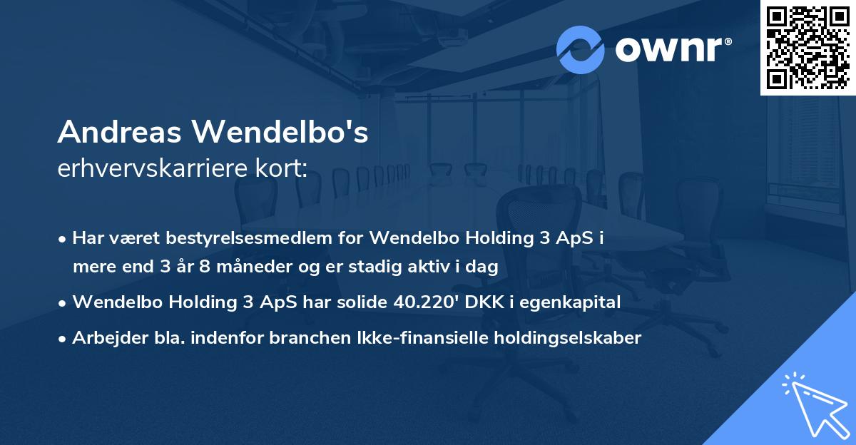 Andreas Wendelbo's erhvervskarriere kort